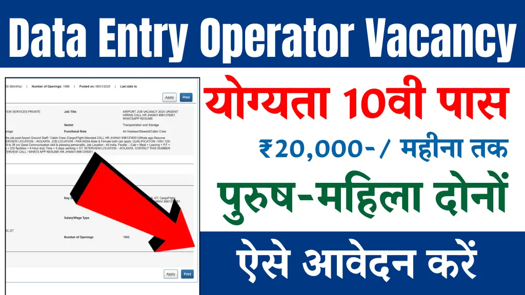 District Office Data Entry Operator Bharti 2025